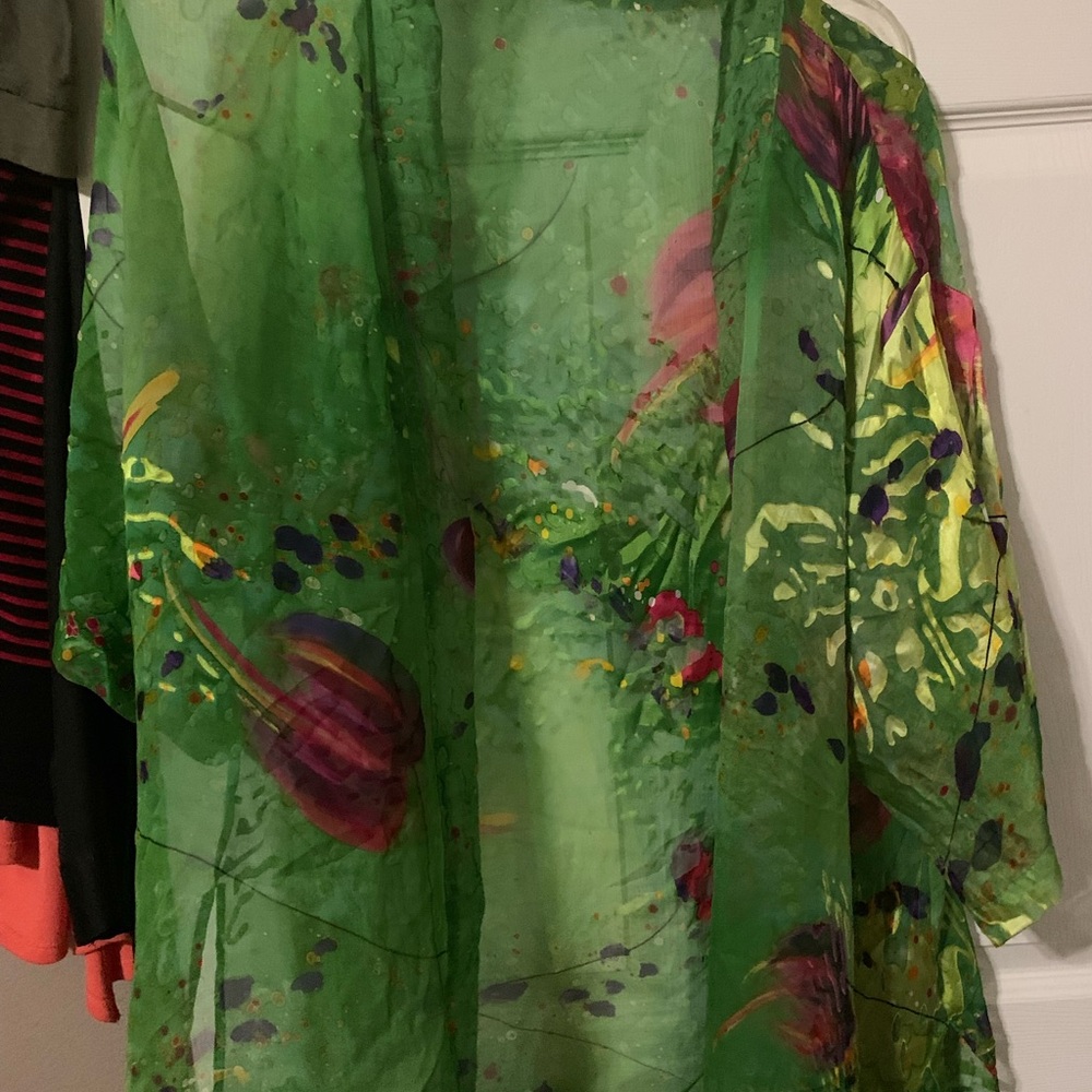 Vibrant Green Sheer Kimono